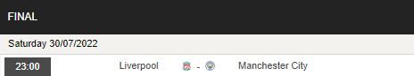 Biến động tỷ lệ kèo Liverpool vs Man City, 23h00 ngày 30/7 - Ảnh 1