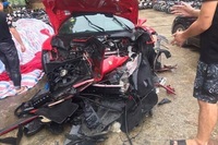 Siêu xe Ferrari 488 GTB bị nghi của ca sĩ Tuấn Hưng gặp tai nạn kinh hoàng